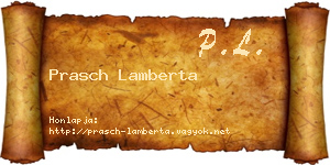 Prasch Lamberta névjegykártya
